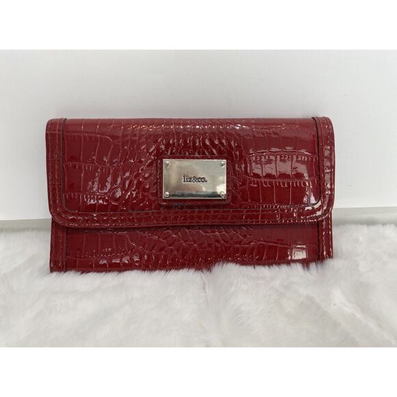 Liz & Co Red Snake Skin  Wallet Pre-Owned - Picture 1 of 4